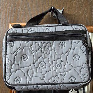 Thirty-one makeup organizer toiletry travel bag in gray and black